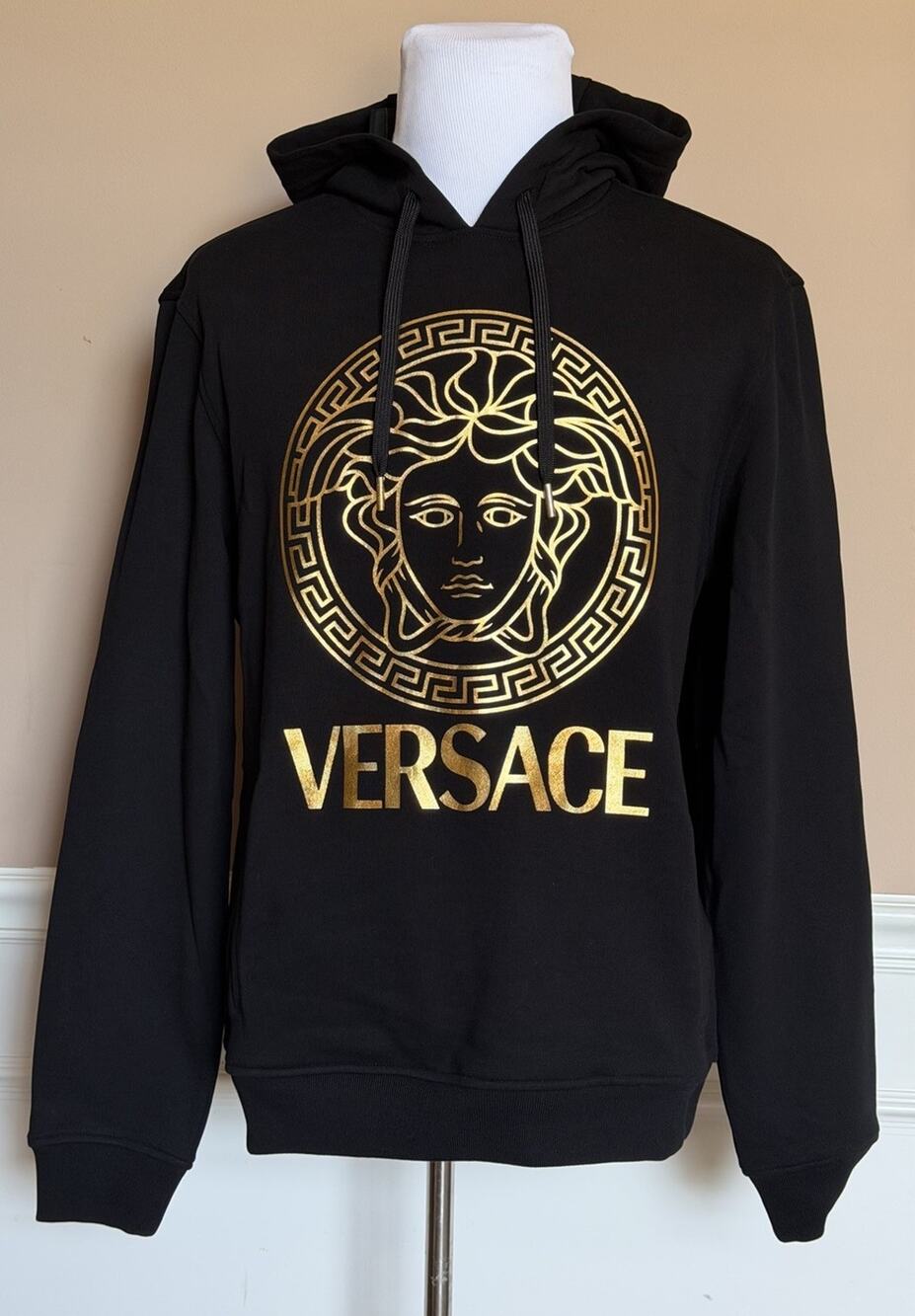 Versace Medusa Logo Hoodie Black Gold Men 3XL 1011853 1A14057 NWT $1050